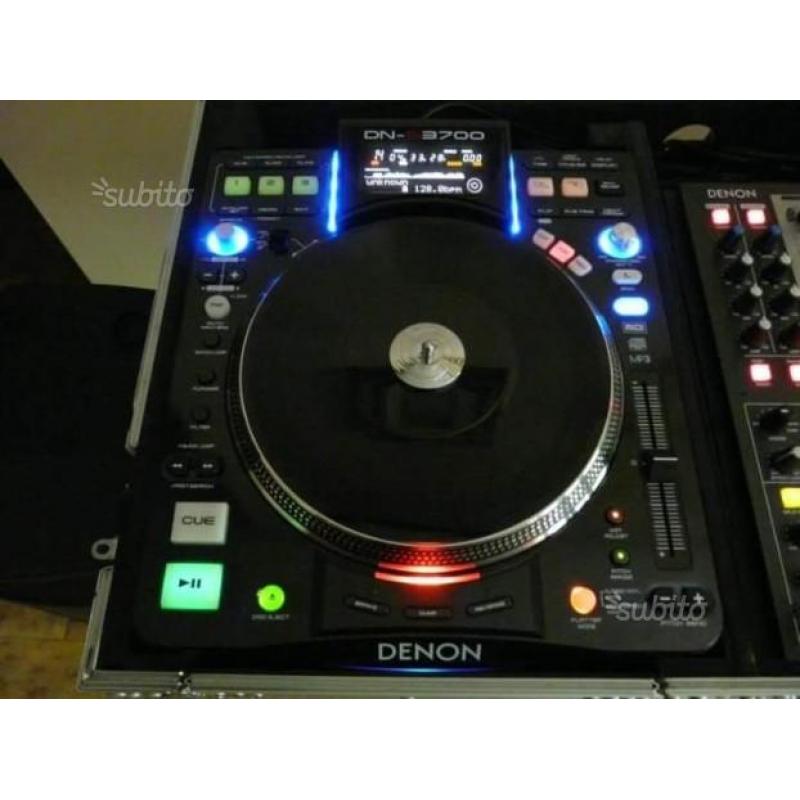 Denon DN S3700 + mixer DN X1500 con flight case