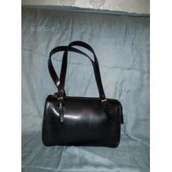 Borsa bauletto nero vera pelle vintage