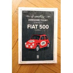 Locandine vintage in legno 10x15cm - FIAT 500