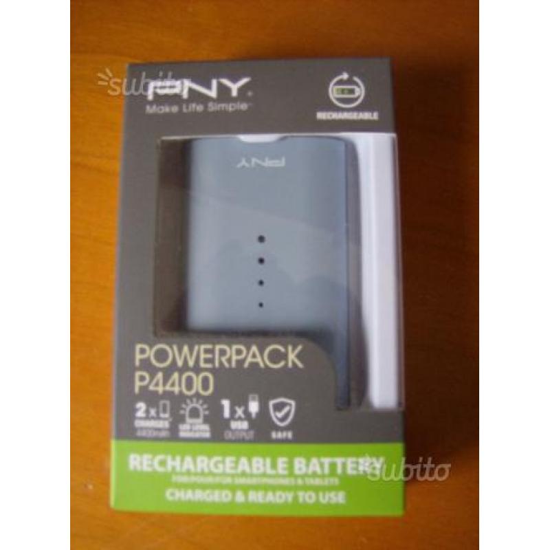 Power bank 4400 mAh con torcia