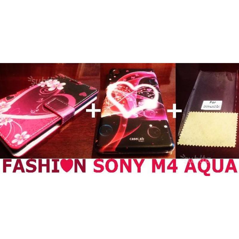 Kit per Sony Xperia m4 Aqua: 2 COVER + PELLICOLA