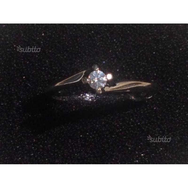 Solitario Oro B. 750 18kt Diamante 0,10 ct G VVS