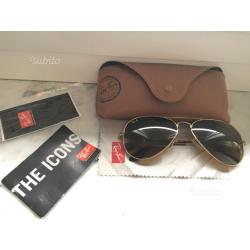 Rayban Aviator RB 3025 marrone montatura oro