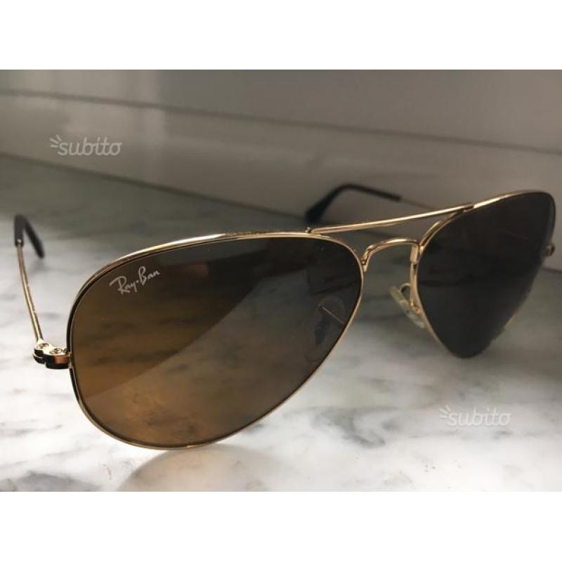 Rayban Aviator RB 3025 marrone montatura oro