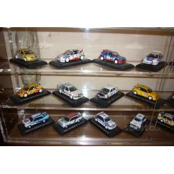 Lotto auto rally 1:43 + Vetrina plexiglass 1:18