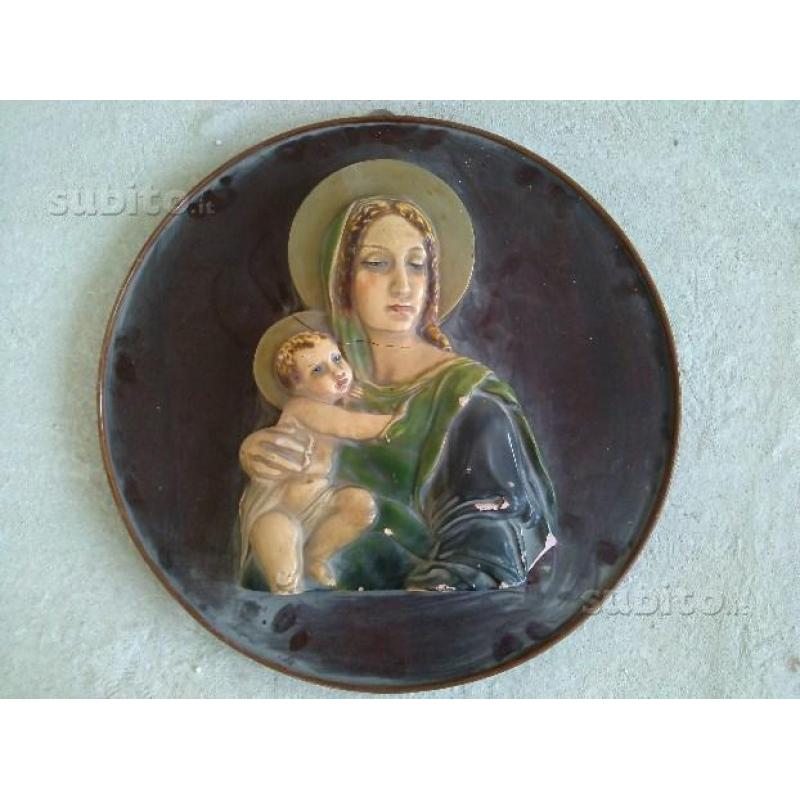 Quadro sacro antico circolare diametro 46 cm