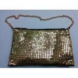 Pochette Playboy con paillettes dorate