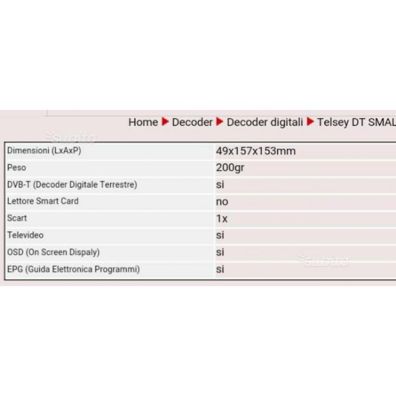 Decoder Telsey + multipresa scart