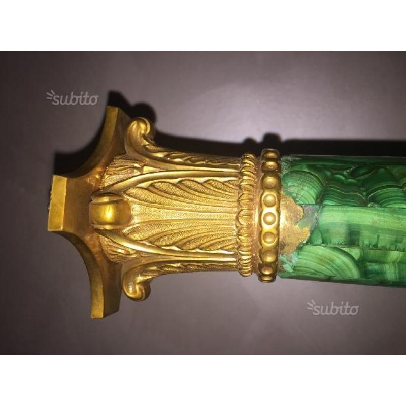 Lampada in malachite antica Luigi XVI