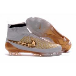 Scarpe nike magista obra fg white metallic gold